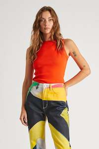 Jonesy Singlet - Campari