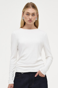 Neuw Womens Tops: Jonesy LS AM Tee - White