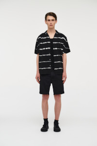 Neuw: Dye Stripe Shortsleeve Shirt - Black