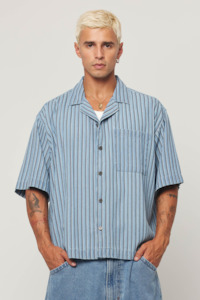 Bobby Camp Stripe Shirt - Denim Blue
