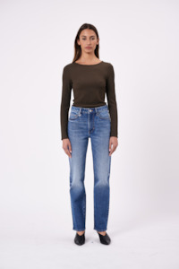 Crinkle LS Top - Dark Mushroom