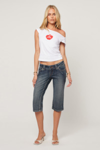 Abrand Womens Tops: Little Miss Tee - White