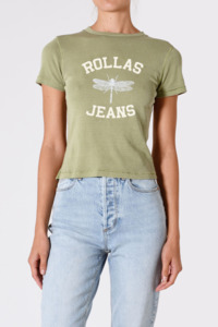 Rollas: Classic Tee Dragonfly Logo - Summer Olive