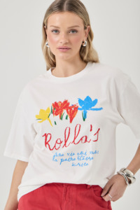 Rollas Womens: Off Duty Tee Pop - Vintage White