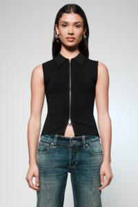 Suki Zip Top - Black
