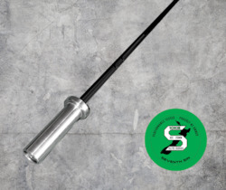 Barbells: Junior Elite Series Olympic Bar - 10kg, Black and Chrome