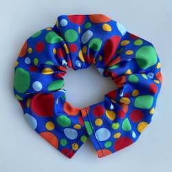 Clown Cats: Cat Collar Cover - Cat Size - Blue multi dots