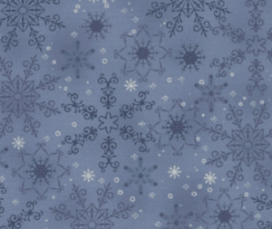 Quilting Fabric: We Love Christmas - Large Snowflakes - Pale Blue/Silver  - 100% Cotton - 10cm Increments0.1m