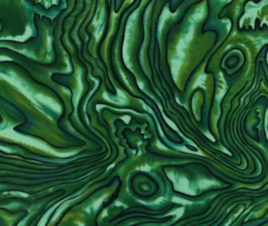 Quilting Fabric: Kiwiana Pacifica Paua Green - 100% Cotton - 10 cm Increments
