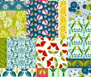Quilting Fabric: Kiwiana - Folk Tails Blocks 100% Cotton Fabric- 10cm Increments