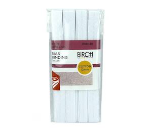 Birch Cotton Bias Binding 12mm x 5mt - White