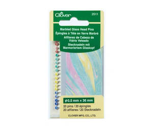 Clover Glass Head Pins - Marbled