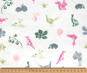 Into The Woods: Winter Garden 100% Cotton Fabric - 10cm Increments