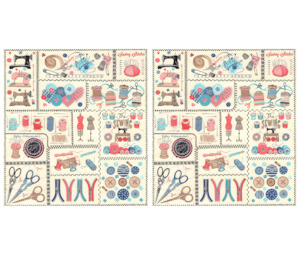 Sewing And Craft Designs: Sew Vintage 100% Cotton Fabric - 60cm Panel