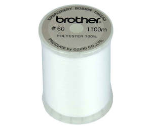 Brother Accessories: Brother White Embroidery Bobbin Thread #60 - 1100m