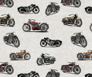 Essential Fabric: Live to Ride Scatter 100% Cotton - 10cm Increments