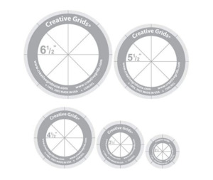 Creative Grids Rulers: Creative Grids Circle Set - 5 Discs with Grips Quilt Ruler