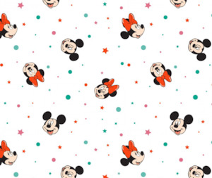 Mickey & Minnie 100% Cotton Fabric - 10cm Increments