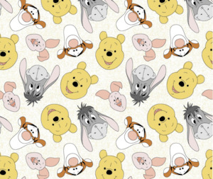 Disney Fabrics: Winnie the Pooh Nursery 100% Cotton Fabric - 10cm Increments
