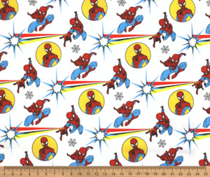 Spiderman 100% Cotton Fabric - 10cm Increments