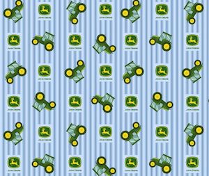 On The Farm: John Deere Nursery 100% Cotton Fabric - 10cm Increments