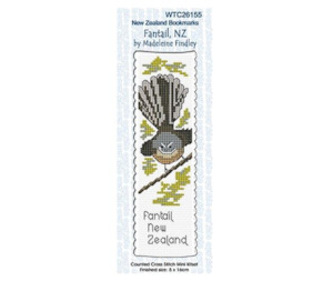 Hand Embroidery: Cross Stitch Book Mark Kit - Fantail NZ