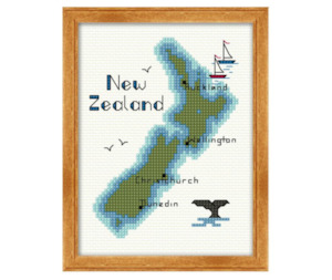 Cross Stitch Kit - Map of New Zealand