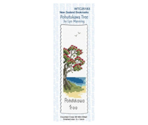 Hand Embroidery: Cross Stitch Book Mark Kit - Pohutukawa