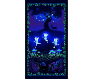 Childrens Deisgns: Summer Night Soiree Glow in the Dark 100% Cotton Fabric - 60cm Panel