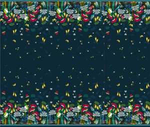 Kiwiana: Kiwiana Twilight Double Border Navy - 0.1m