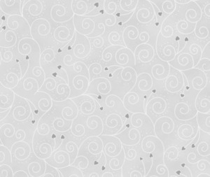 Stof Christmas - Heart Swirls - Grey/Silver