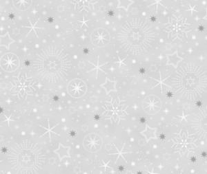 Stof Christmas - Stars - Grey/Silver