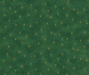 Christmas: Stof Christmas - Stars and Spotty - Green/Gold