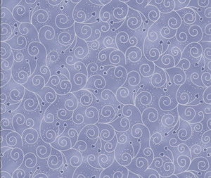 Stof Christmas - Heart Swirls - Light Blue/Silver