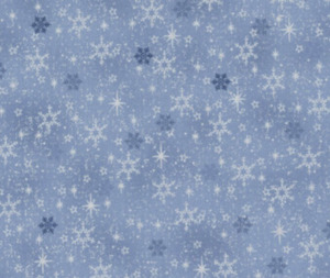 Christmas: Stof Christmas - Stars and Star Flakes - Light Blue/Silver