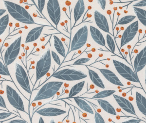 Christmas Greenery Pearl - 0.1m 100% Cotton Fabric