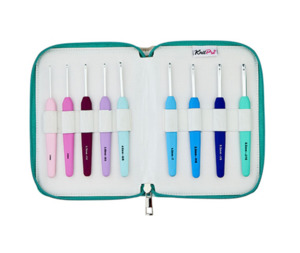 Knitpro Waves Soft Handle Aluminium Crochet Hooks Set - Teal