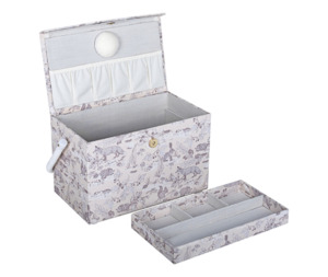 Bags And Cases: Woodland Toile Medium Basket by Hobby Gift