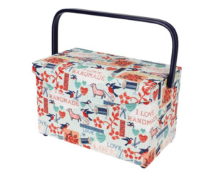 Bags And Cases: Sewing Basket Medium - Handmade Print