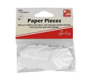 Paper Piecing: Sew Easy Paper Pieces – Hexagons 0.75" White x 100pc