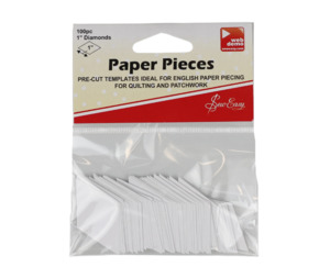 Sew Easy Paper Pieces – Diamond 1" White x 100pc