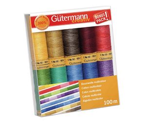 20 Off Selected Gutermann Threads: Gutermann Cotton Multicolour Sewing Thread Set 10PK