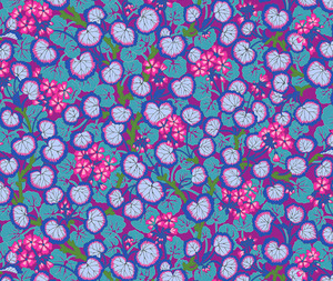 Kaffe Fassett Climbing Geraniums Purple - 0.1m - 100% Cotton Fabric
