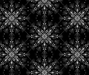 Christmas: Big Snow Flakes Onyx/Silver - 0.1m