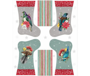 Kiwiana: Kiwiana Festive Christmas Stocking Panel 90cm Wide