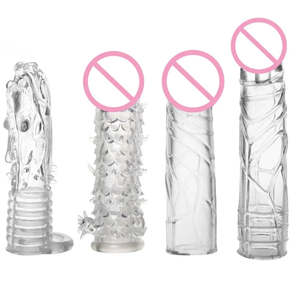 Thicken Penis Enlarge Sleeve Reusable Condom Cock Extender Delay Ejaculation