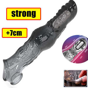 Extend 7cm Penis Enlargement Sleeve Vibrator Cock Ring for Men