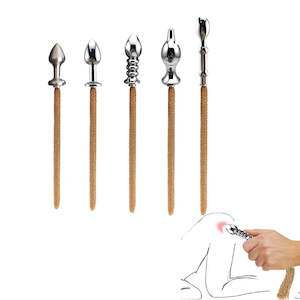 Sex Toy: 5 size long tail whip Chain spanking flirting metal anal ball beads butt plug BDSM