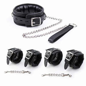 Bondage Kits Extendable Products Leather Restraint Set Handcuffs Ankle Cuffs Bdsm