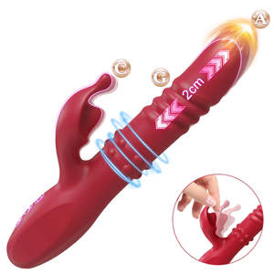 Powerful Rabbit Vibrator G-Spot Telescopic Rotating Clitoris Vagina Stimulator